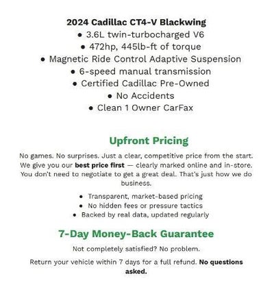 2024 Cadillac CT4-V 4dr Sdn Blackwing