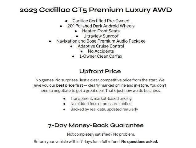 2023 Cadillac CT5 4dr Sdn Premium Luxury