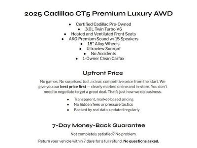 2025 Cadillac CT5 4dr Sdn Premium Luxury