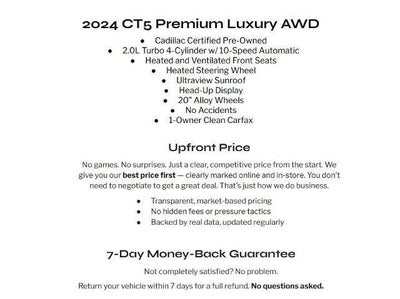 2024 Cadillac CT5 4dr Sdn Premium Luxury