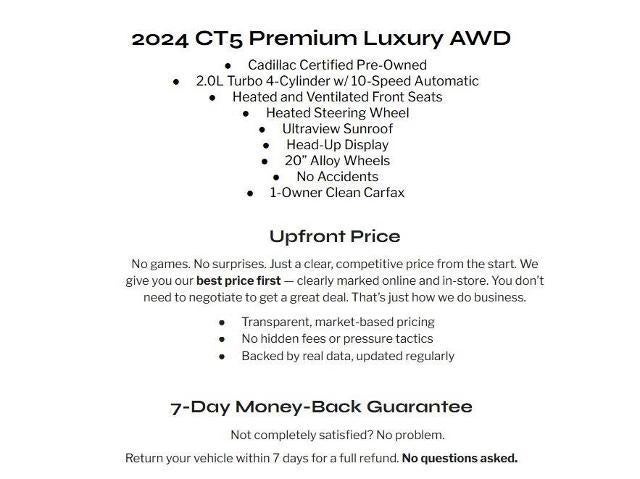 2024 Cadillac CT5 4dr Sdn Premium Luxury