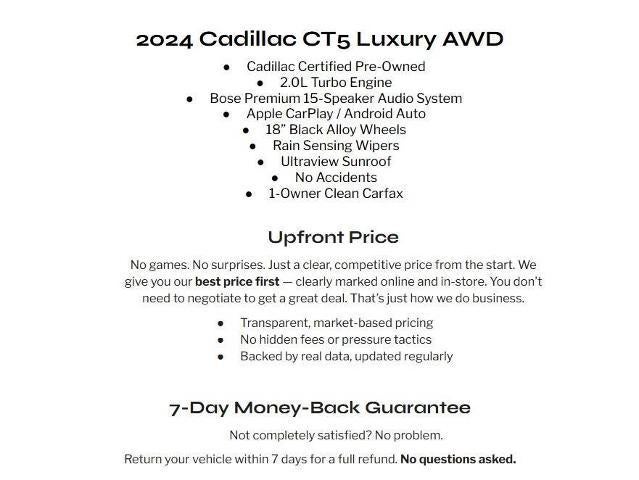 2024 Cadillac CT5 4dr Sdn Luxury