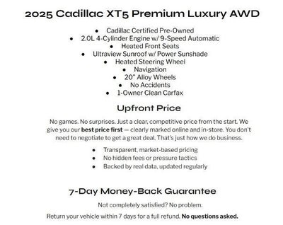 2025 Cadillac XT5 AWD 4dr Premium Luxury