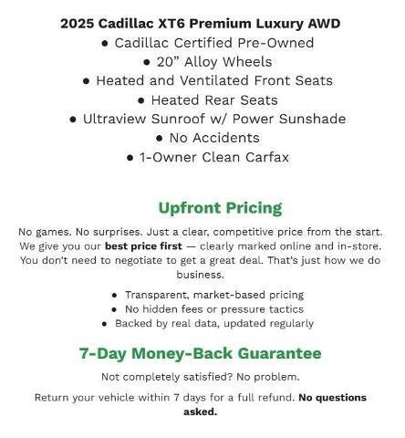 2025 Cadillac XT6 AWD 4dr Premium Luxury