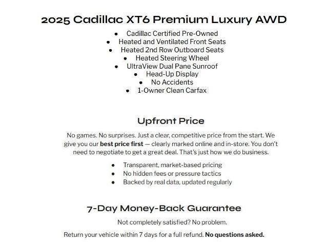 2025 Cadillac XT6 AWD 4dr Premium Luxury