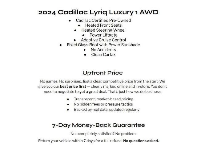 Used 2024 Cadillac LYRIQ Luxury 1 with VIN 1GYKPPRL5RZ100219 for sale in Madison, WI