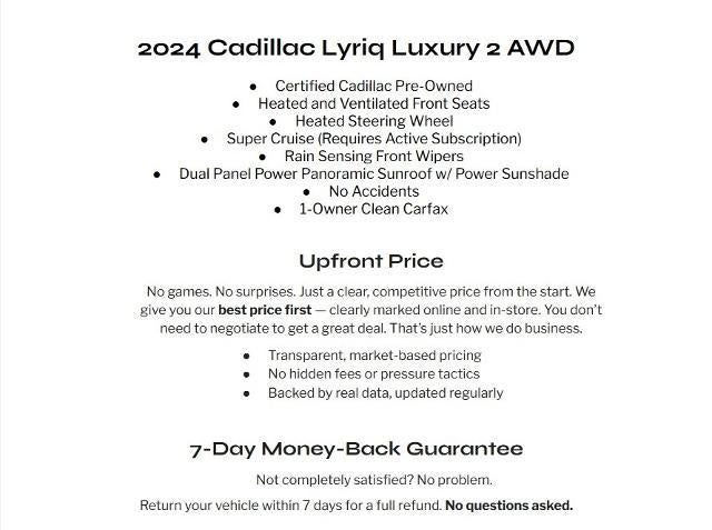 2024 Cadillac LYRIQ 4dr Luxury w/1SD