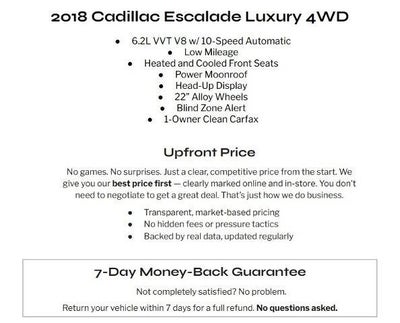 2018 Cadillac Escalade 4WD 4dr Luxury