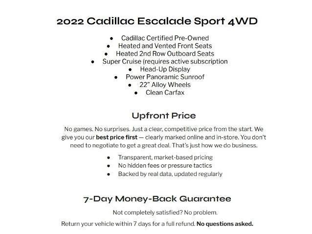 2022 Cadillac Escalade 4WD 4dr Sport