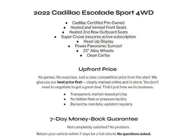 2022 Cadillac Escalade 4WD 4dr Sport