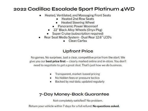 2022 Cadillac Escalade 4WD 4dr Sport Platinum