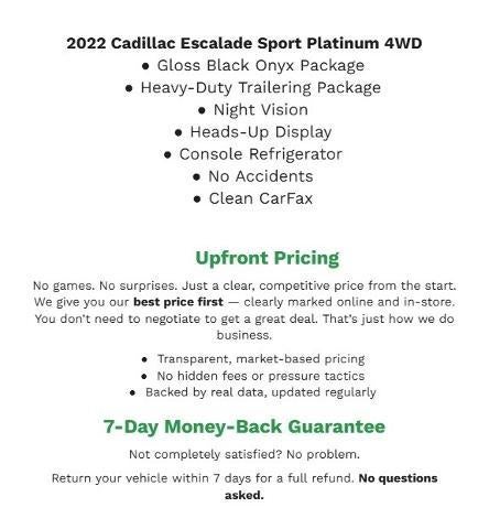 2022 Cadillac Escalade 4WD 4dr Sport Platinum