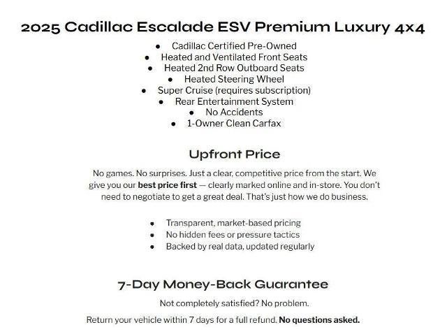 2025 Cadillac Escalade ESV 4WD 4dr Premium Luxury