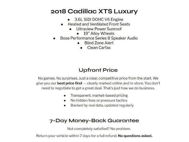 2018 Cadillac XTS 4dr Sdn Luxury FWD