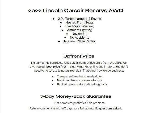 2022 Lincoln Corsair Reserve AWD