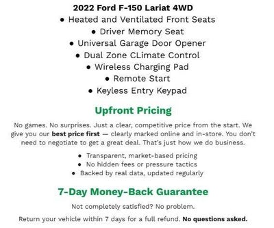 2022 Ford F-150 LARIAT 4WD SuperCrew 5.5' Box