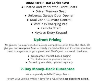 2022 Ford F-150 LARIAT 4WD SuperCrew 5.5' Box