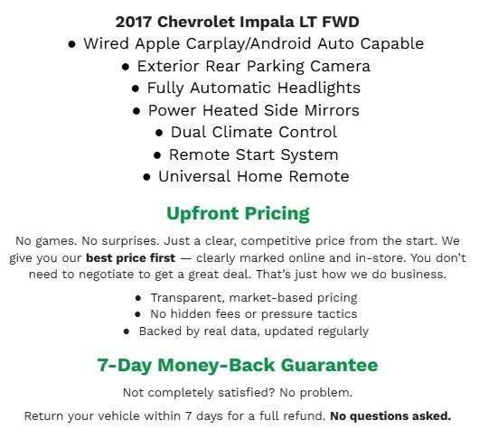 2017 Chevrolet Impala 4dr Sdn LT w/1LT