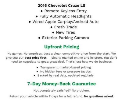 2016 Chevrolet Cruze 4dr Sdn Auto LS