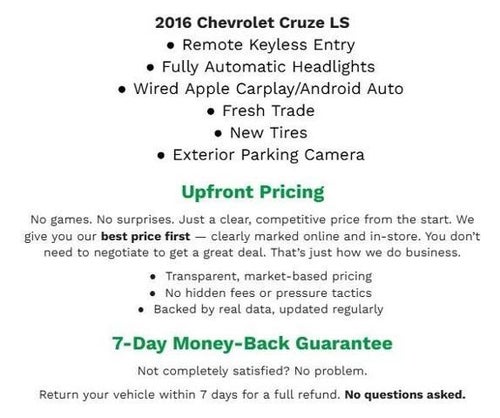 2016 Chevrolet Cruze 4dr Sdn Auto LS