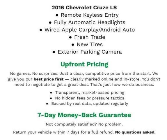 2016 Chevrolet Cruze 4dr Sdn Auto LS