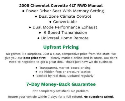 2008 Chevrolet Corvette 2dr Conv