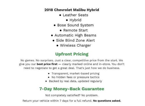 2018 Chevrolet Malibu 4dr Sdn Hybrid w/1HY