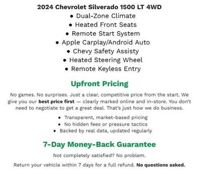 2024 Chevrolet Silverado 1500 4WD CREW CAB 147 LT W/2FL **HEATED FRONT SEATS**REMOTE START**DUAL CLIMATE CONTROL**