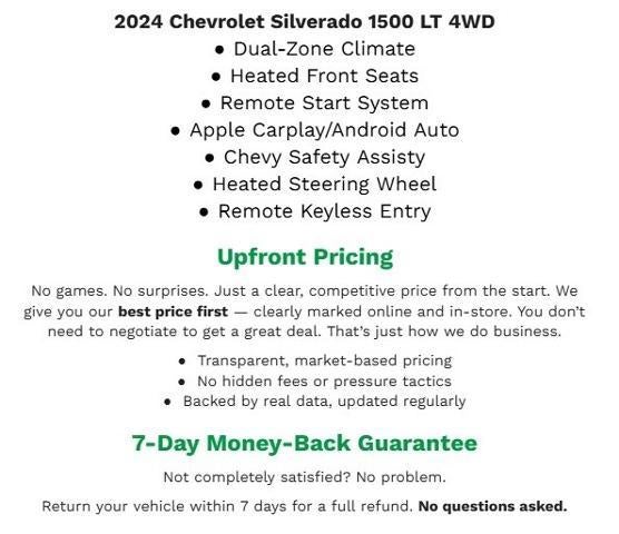 2024 Chevrolet Silverado 1500 4WD CREW CAB 147 LT W/2FL **HEATED FRONT SEATS**REMOTE START**DUAL CLIMATE CONTROL**