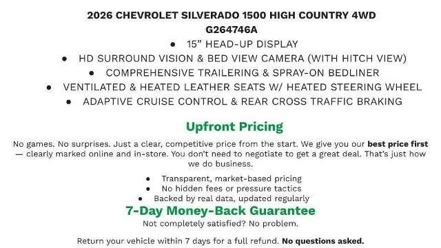 2026 Chevrolet Silverado 1500 4WD Crew Cab 147 High Country