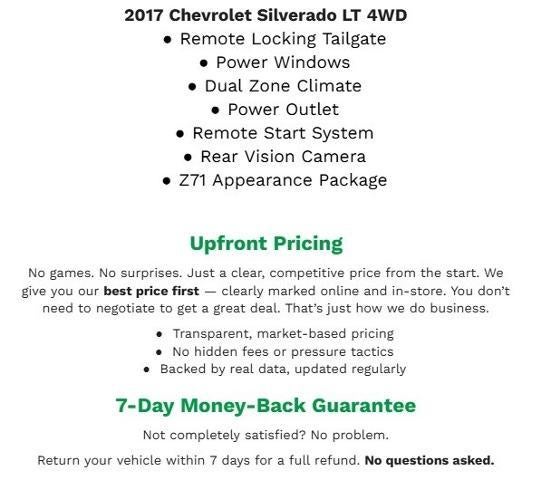 2017 Chevrolet Silverado 1500 4WD DOUBLE CAB 143.5 LT W/2LT **REMOTE START SYSTEM**BACK UP CAMERA**TRAILERING PACKAGE**