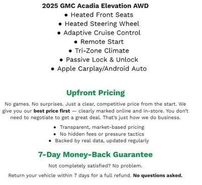 2025 GMC Acadia AWD 4dr Elevation