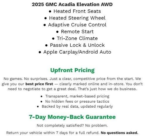 2025 GMC Acadia AWD 4dr Elevation