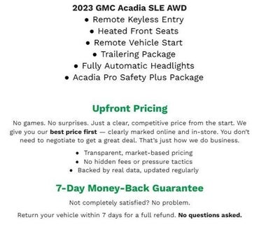2023 GMC Acadia AWD 4DR SLE **HEATED FRONT SEATS**TRAILERING PACKAGE**APPLE CARPLAY/ANDROID AUTO**