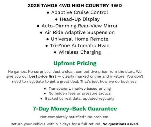 2026 Chevrolet Tahoe 4WD 4dr High Country