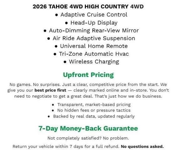 2026 Chevrolet Tahoe 4WD 4dr High Country