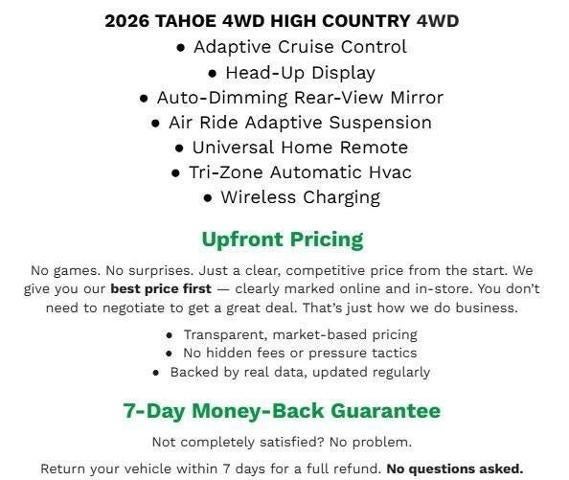 2026 Chevrolet Tahoe 4WD 4dr High Country