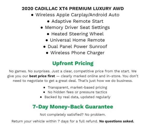 2020 Cadillac XT4 AWD 4dr Premium Luxury