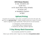 2019 Nissan Maxima SR 3.5L **NAVIGATION SYSTEM**HOME LINK**MEMORY DRIVER SEAT**
