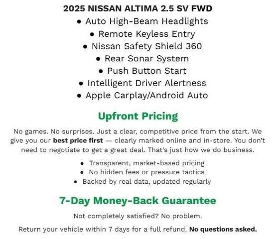 2025 Nissan Altima SV FWD