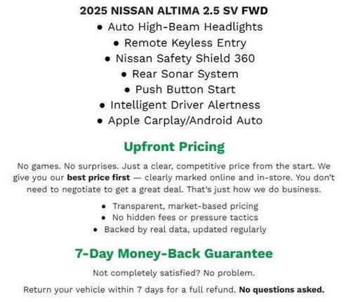 2025 Nissan Altima SV FWD