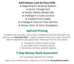 2023 Nissan LEAF SV PLUS HATCHBACK **HEATED FRONT SEATS**QUICK CHARGE PORT**INTELLIGENT CRUISE CONTROL**