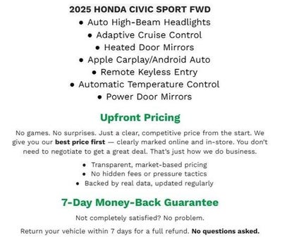 2025 Honda Civic Sedan Sport CVT