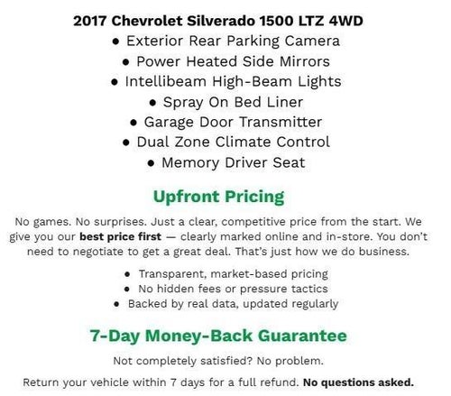 2017 Chevrolet Silverado 1500 4WD Crew Cab 143.5 LTZ w/2LZ