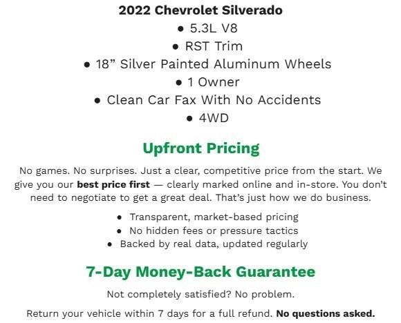 2022 Chevrolet Silverado 1500 LTD 4WD CREW CAB 147 RST **REMOTE START**HEATED FRONT SEATS**APPLE CARPLAY/ANDROID AUTO**