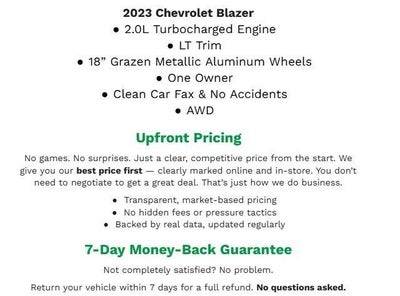 2023 Chevrolet Blazer AWD 4DR LT W/2LT **APPLE CARPLAY/ANDROID AUTO**REMOTE KEYLESS ENTRY**HEATED SEATS**