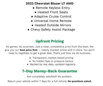 2023 Chevrolet Blazer AWD 4DR LT W/2LT **HEATED FRONT SEATS**APPLE CARPLAY/ ANDROID AUTO**REMOTE KEYLESS ENTRY**