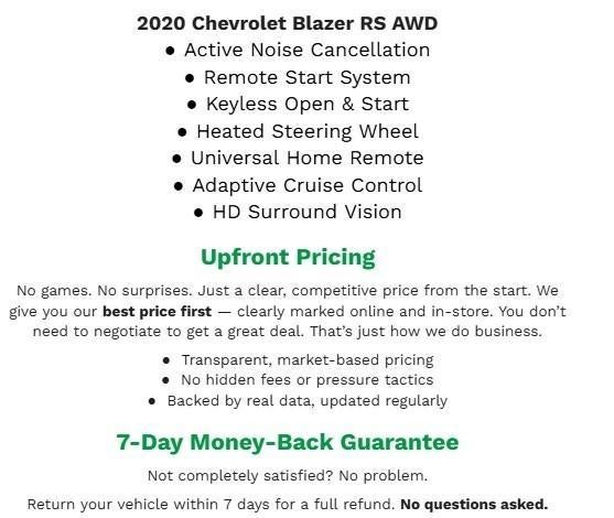 2020 Chevrolet Blazer AWD 4dr RS