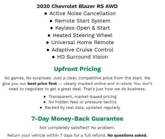 2020 Chevrolet Blazer AWD 4dr RS