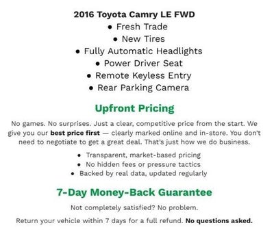 2016 Toyota Camry 4dr Sdn I4 Auto LE